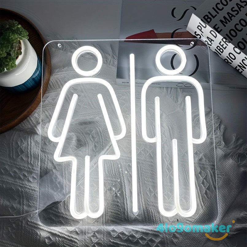 Custom Toilet Restroom LED Neon WC Sign