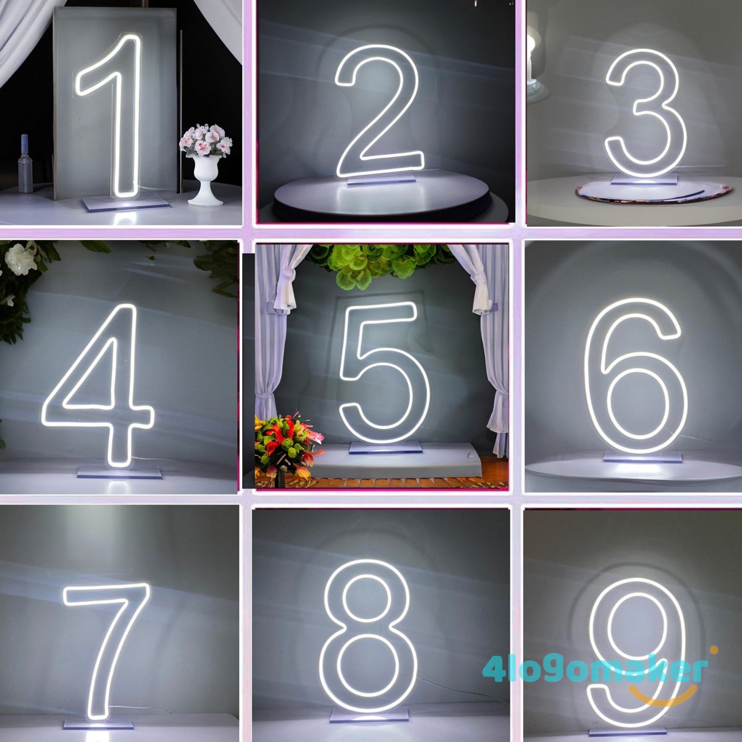 Enseigne lumineuse LED au néon d'anniversaire personnalisée