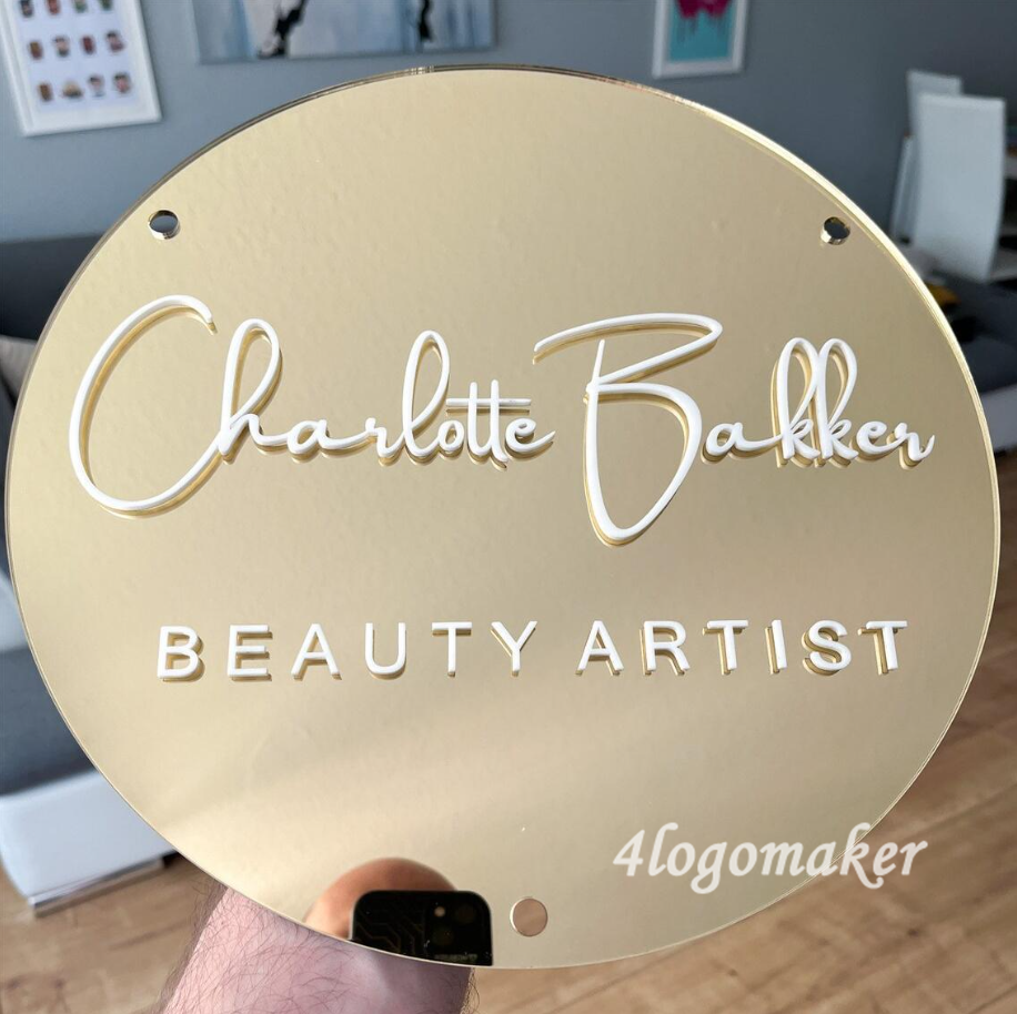 Round LED Acrylic Business Sign | Custom Beauty Salon Sign | Personalized 3D Logo| Light up Spa Sign| Aesthetic Clinic Sign| Reception Decor