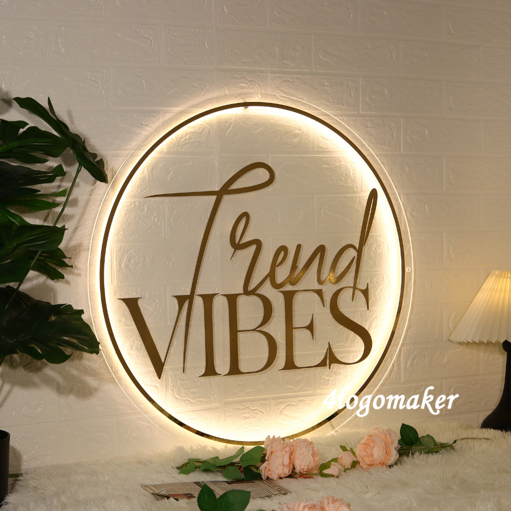 3D Rectangular Backlit Business Sign Wall | Custom LED logo Sign | Backlit Logo Sign | Light Up Sign | Salon Backlit Sign | Office Wall Sign