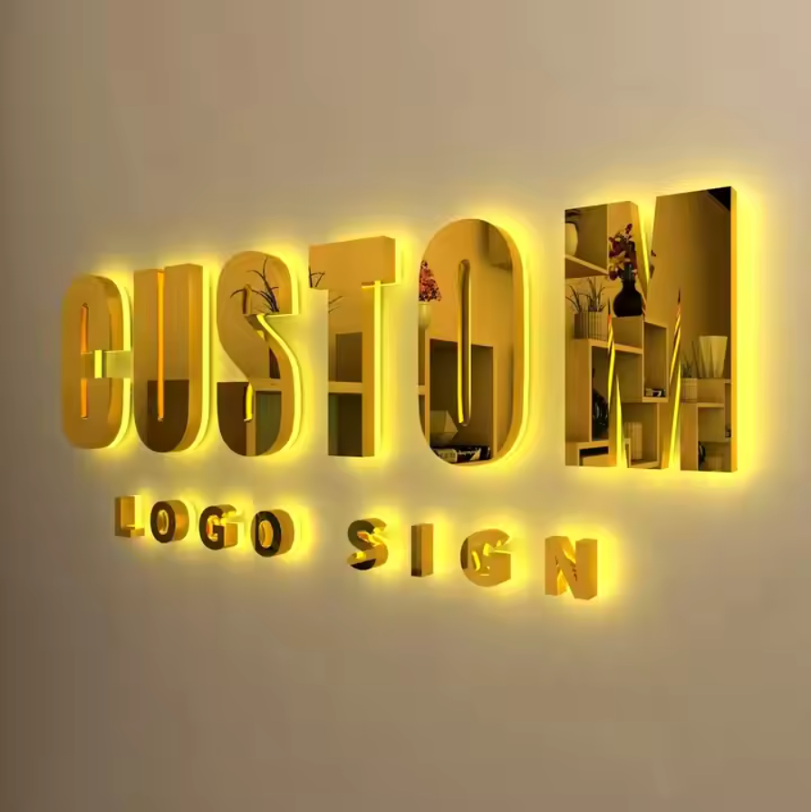 3D Backlit Business Sign, Storefront sign, LED Metal Sign, Light up Logo sign, Company sign, Business Signboard,Custom Salon Sign, Cafe Sign