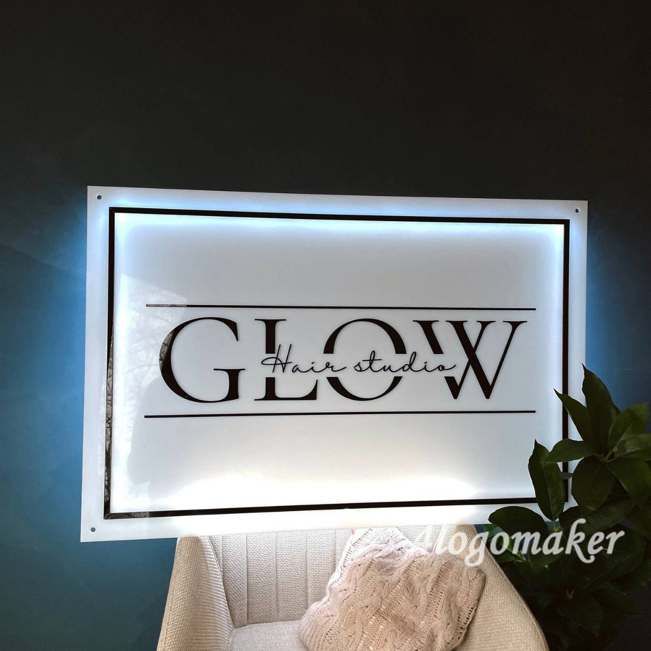 Custom Business Logo Sign, Acrylic Wall Sign, Backlit Office Logo,Reception Clinic Sign,Hair Lash Salon Logo and Wall Decor,Led Backlit sign