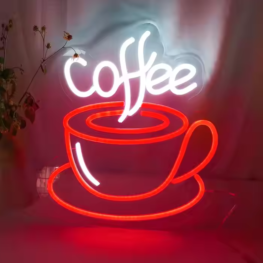 Enseigne lumineuse LED néon personnalisée pour café et boutique