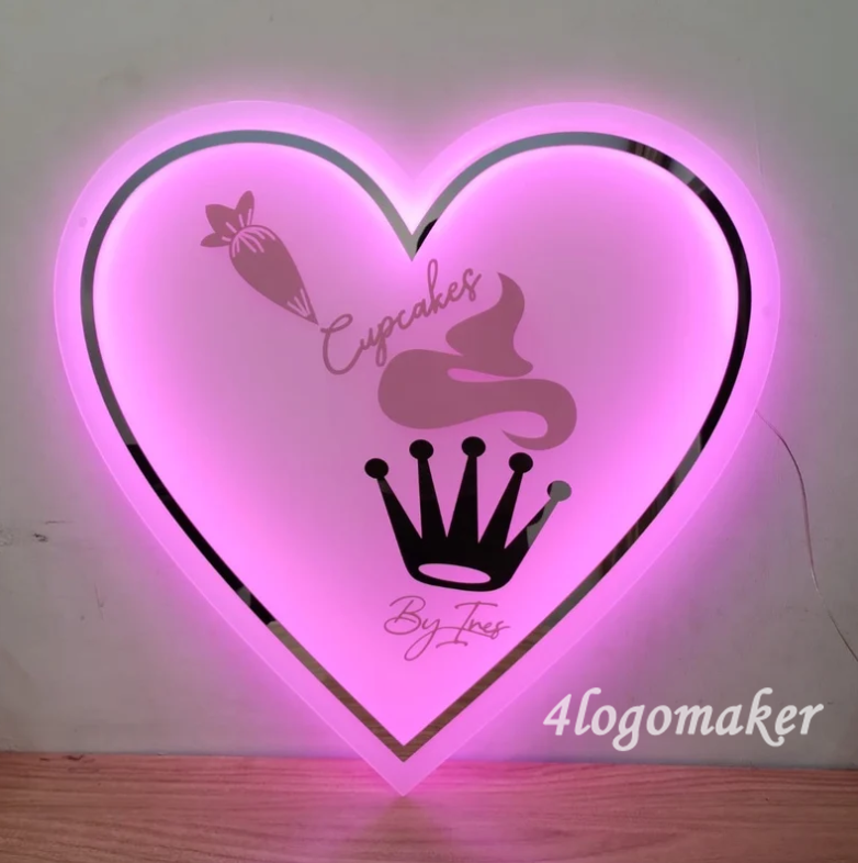 Custom Backlit Acrylic Sign | Light Up LED Logo Sign for Business | Backlit Acrylic Sign Custom Shape | LED Logo Backlit Wall Sign Decor