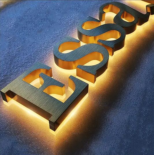 Custom Backlit Business Logo, Halo illuminated 3D Sign, Company Signage, Office Sign, Outdoor/indoor Custom Led Sign, Large Metal Letters