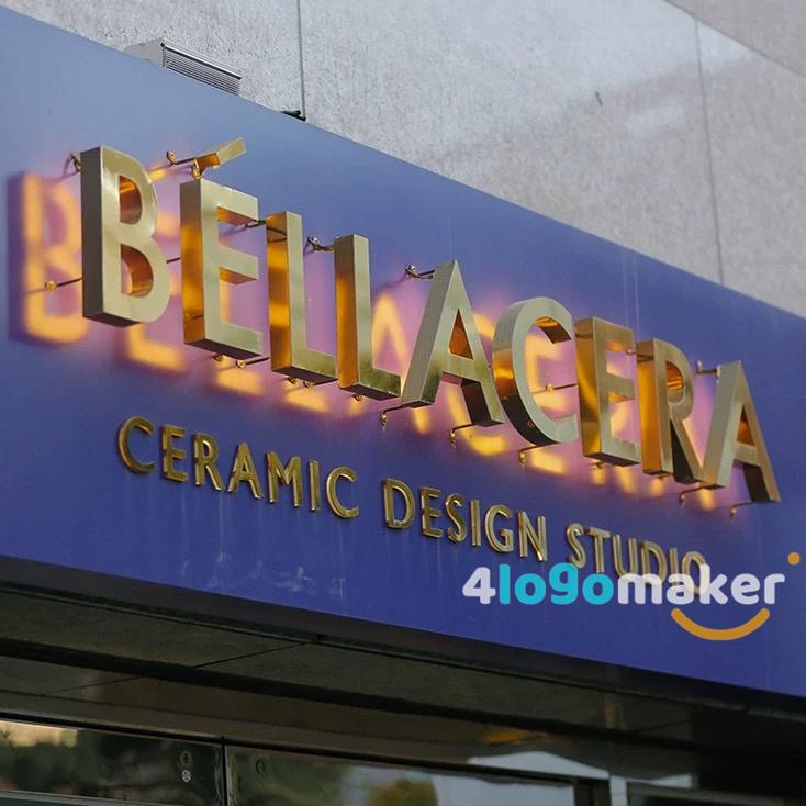 Custom Stainless Steel Sign Light 3D Metal Business Sign