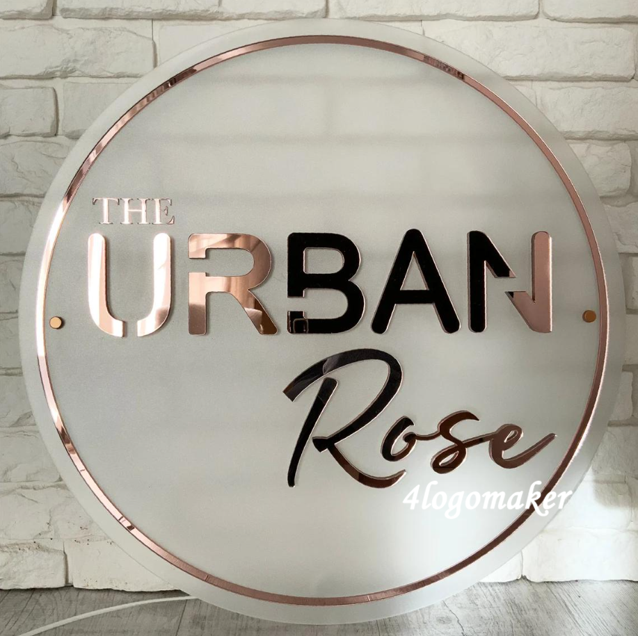 Acrylic Logo Sign, Round Business Sign, Nails Studio Sign, Clinic Sign, Small Sign, Beauty Salon Sign, Neon Acrylic, Bar Sign, Light up Sign