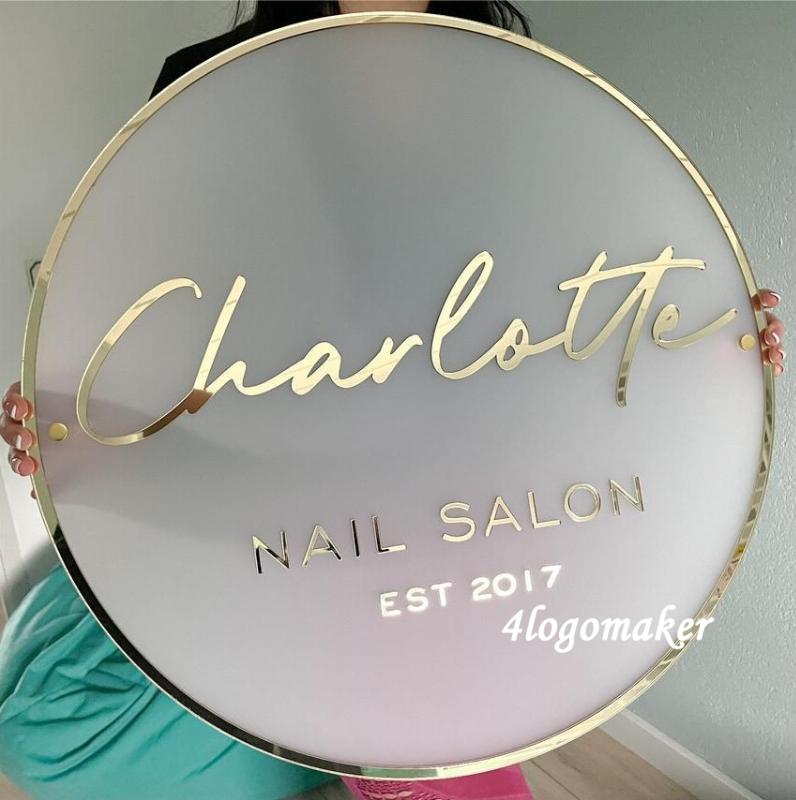 Custom Business Logo Sign | Custom Salon logo sign | Acrylic Logo Sign | 3D Business Sign | Backlit Acrylic Sign | Wall Hanging Office Decor