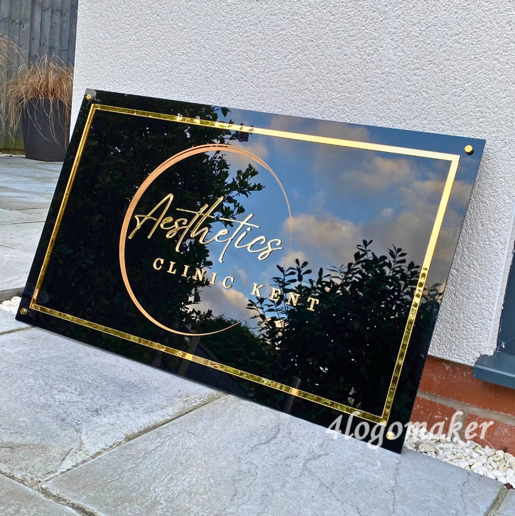 Custom Business Logo Sign, Salon Decor Sign, Backlit Letter Sign, Clinic Business Sign, Laser cut Signboard, Halo Lit Sign, Med Spa Sign