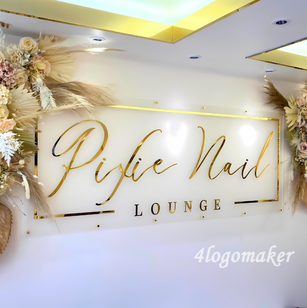 Customized Acrylic Backlit Sign - Neon Acrylic Sign - Light Acrylic Sign - Wall Acrylic Sign - Wall Mounted Sign - Salon Logo Sign