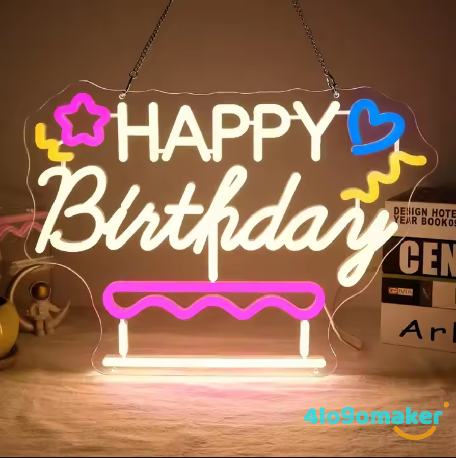 Enseigne lumineuse LED au néon d'anniversaire personnalisée