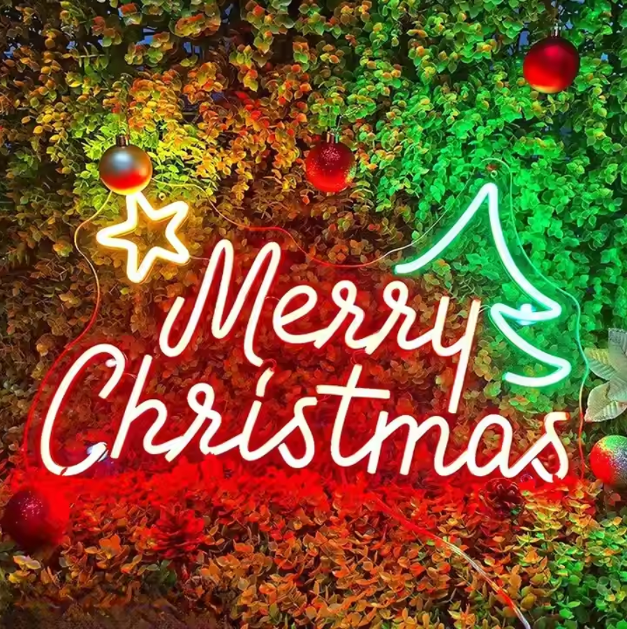 Enseigne lumineuse de Noël personnalisée au néon Joyeux Noël
