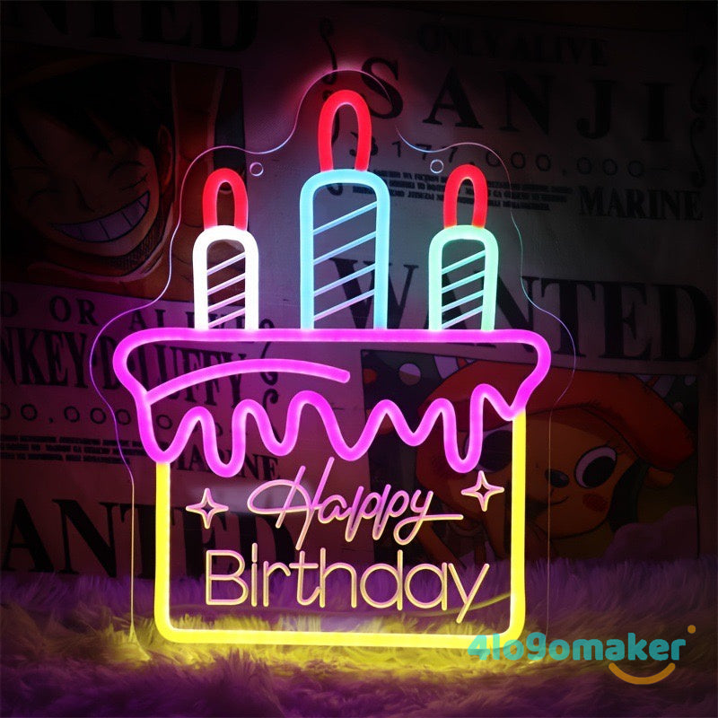 Enseigne lumineuse LED au néon d'anniversaire personnalisée