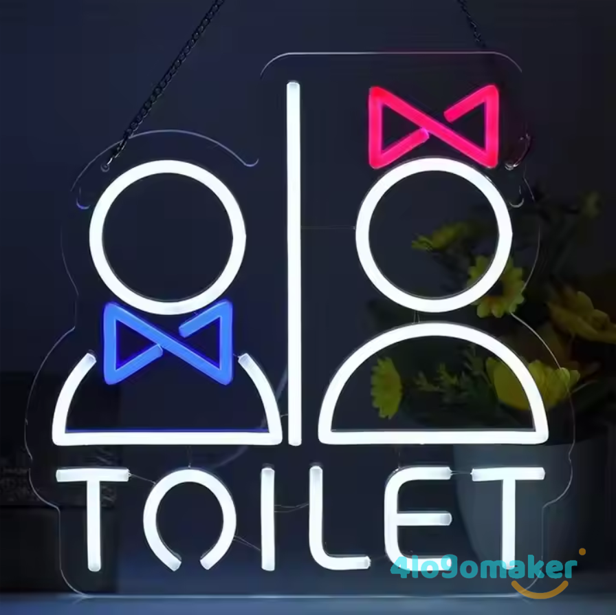 Custom Toilet Restroom LED Neon WC Sign