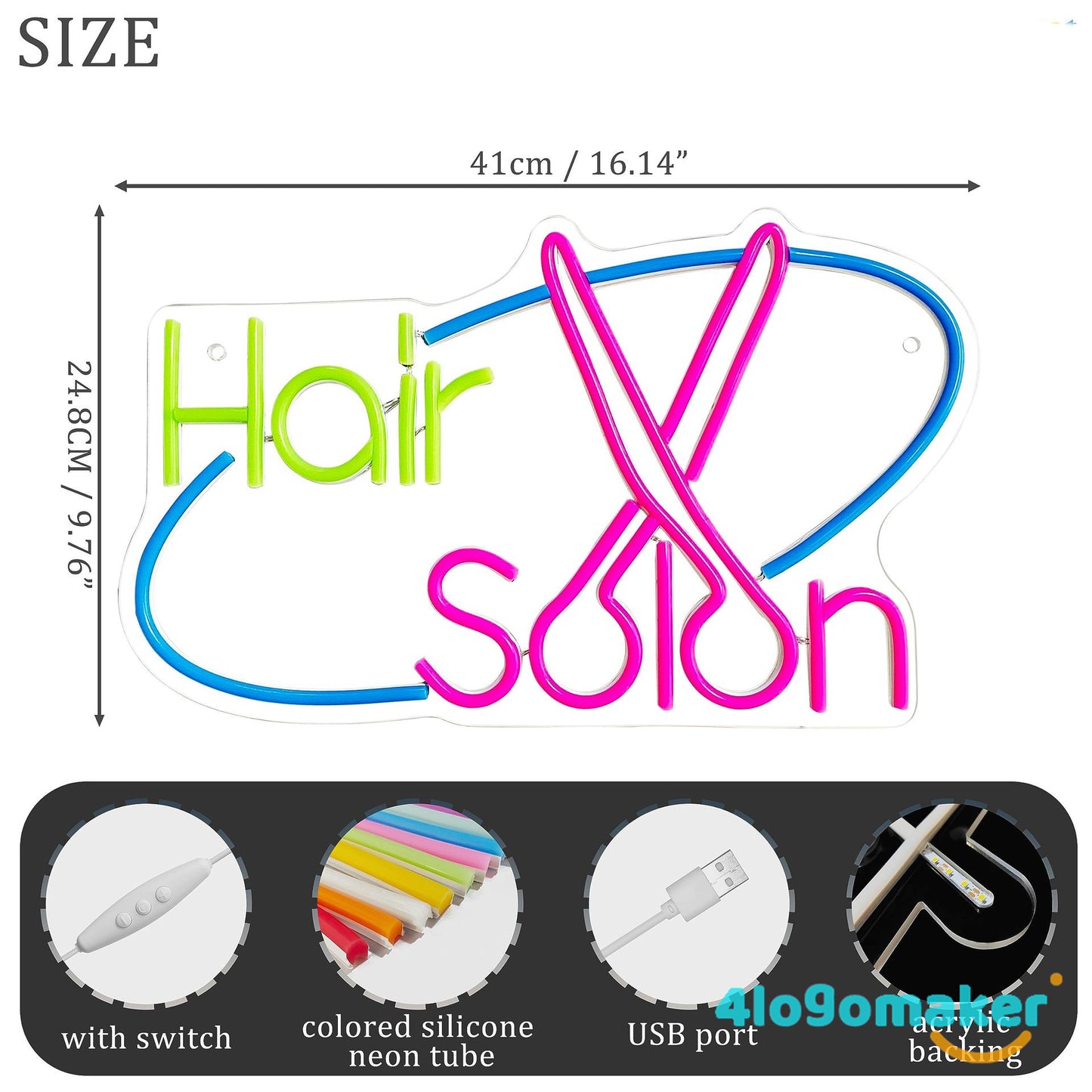 Enseignes LED au néon pour salon de coiffure, salon de beauté, cils et sourcils