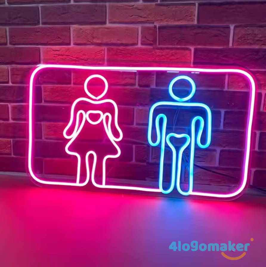 Custom Toilet Restroom LED Neon WC Sign