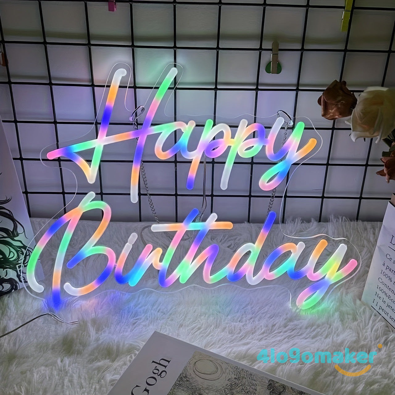 Enseigne lumineuse LED au néon d'anniversaire personnalisée