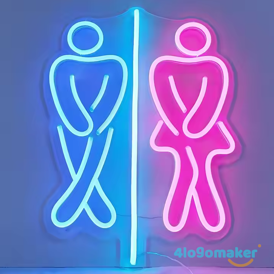 Custom Toilet Restroom LED Neon WC Sign