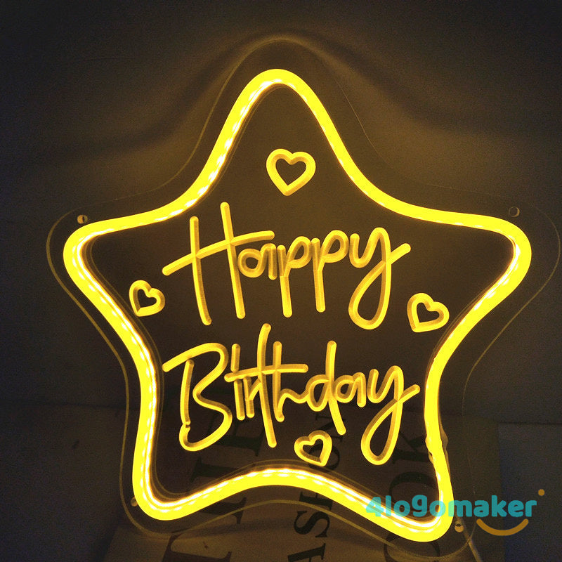Enseigne lumineuse LED au néon d'anniversaire personnalisée