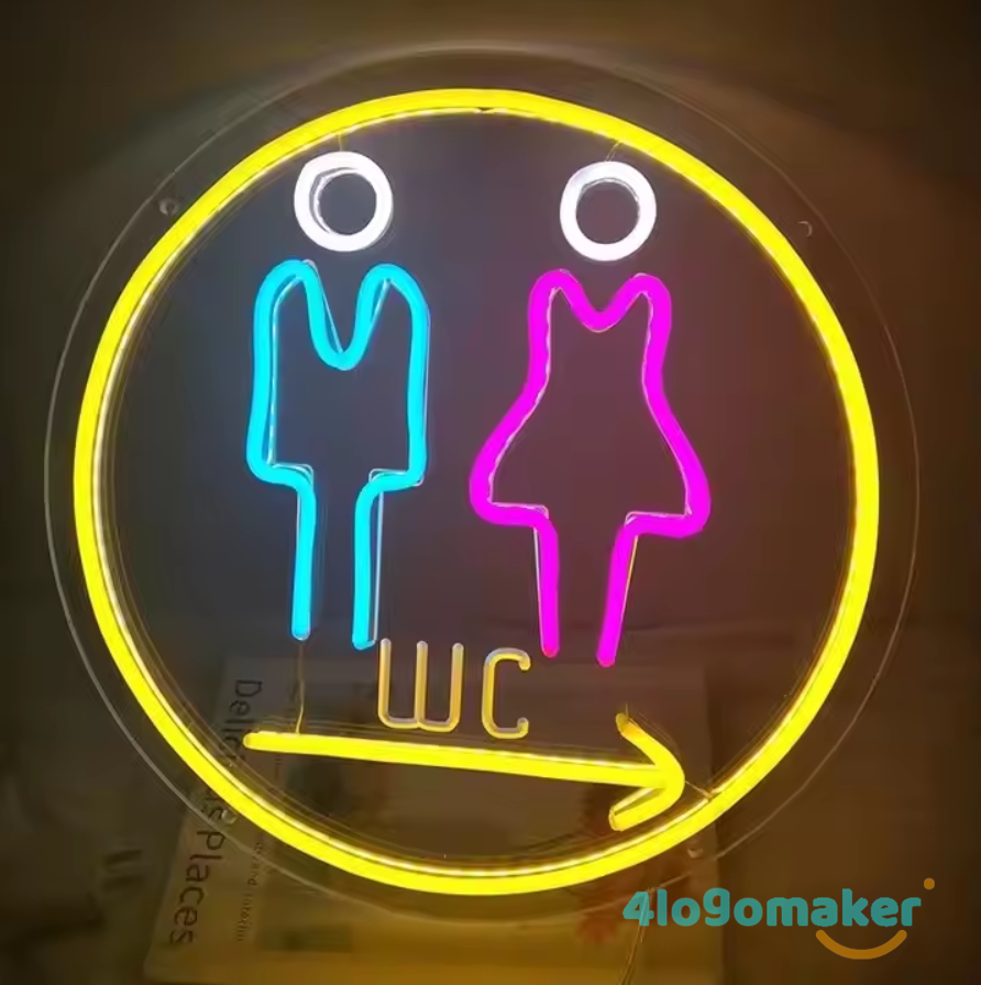 Custom Toilet Restroom LED Neon WC Sign
