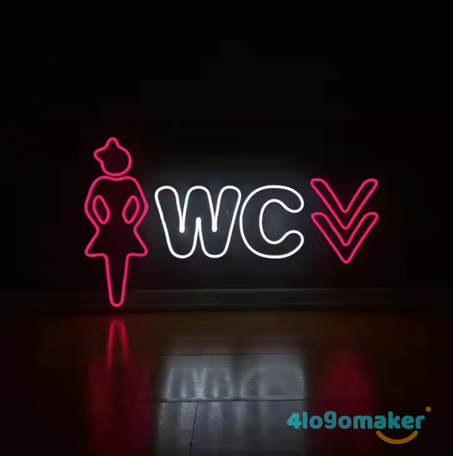 Custom Toilet Restroom LED Neon WC Sign