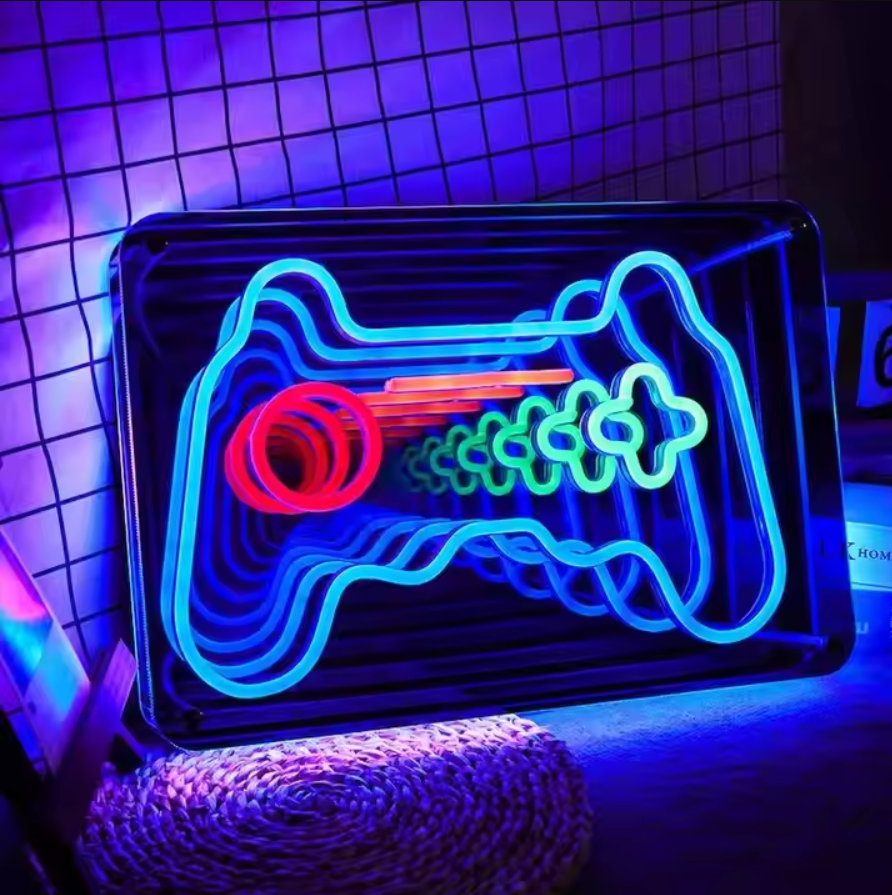 Miroir mural personnalisé avec enseigne néon RGB Infinity
