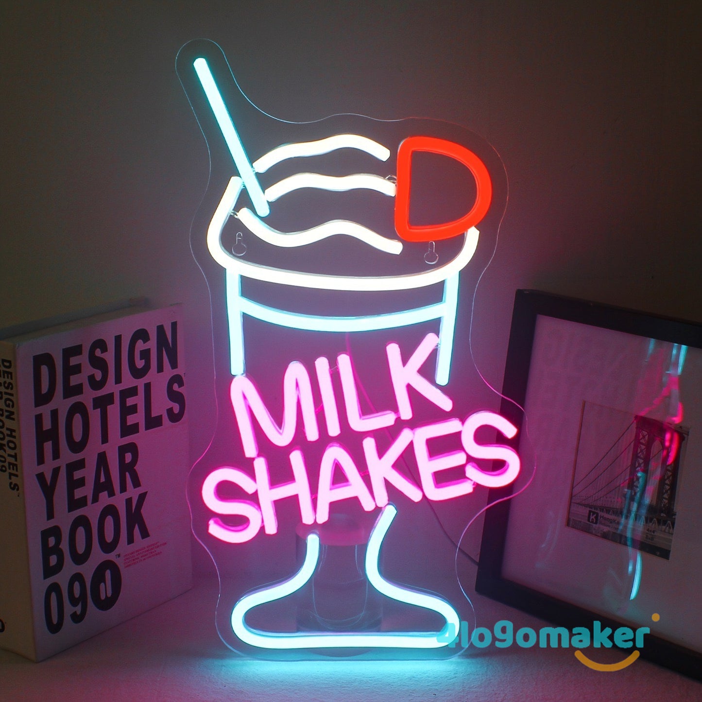 Benutzerdefinierte Blase Milchshakes LED Neon Zeichen Für Dessert Coffee Shop