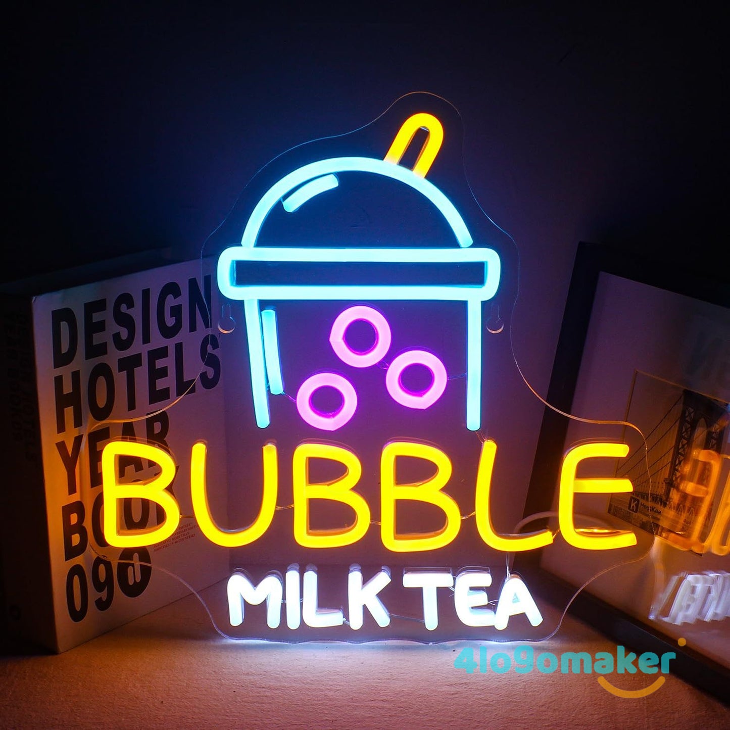 Benutzerdefinierte Blase Milchshakes LED Neon Zeichen Für Dessert Coffee Shop