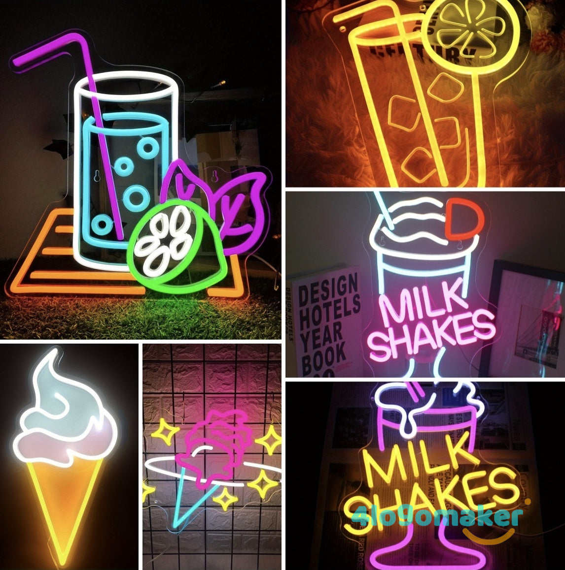 Benutzerdefinierte Blase Milchshakes LED Neon Zeichen Für Dessert Coffee Shop