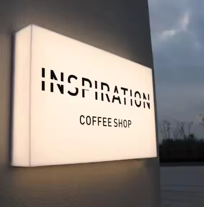 Benutzerdefinierte 3D Vinyl Box Zeichen Licht Backlit Zeichen Rechteck Werbung Banner Signage