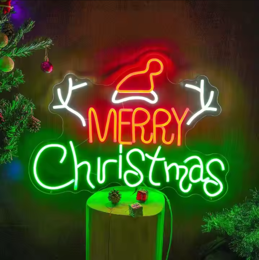 Enseigne lumineuse de Noël personnalisée au néon Joyeux Noël