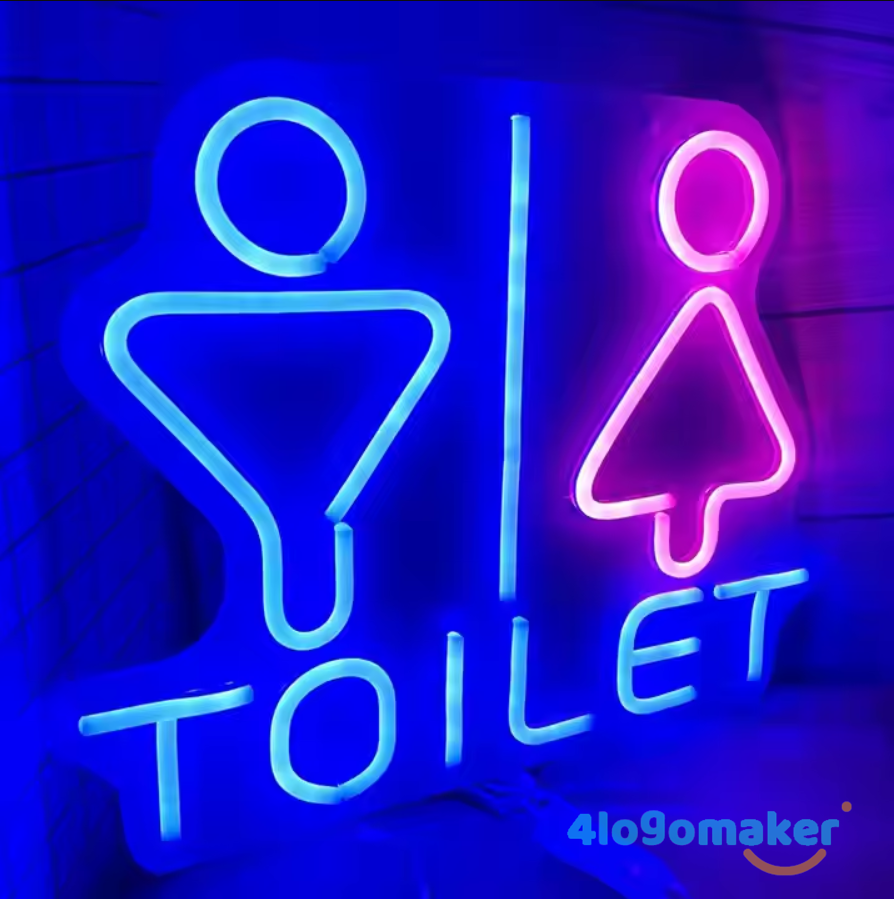 Custom Toilet Restroom LED Neon WC Sign