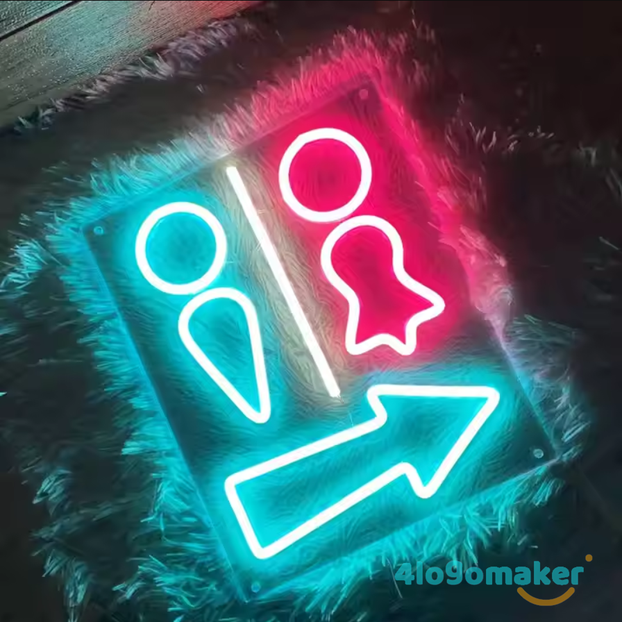 Custom Toilet Restroom LED Neon WC Sign