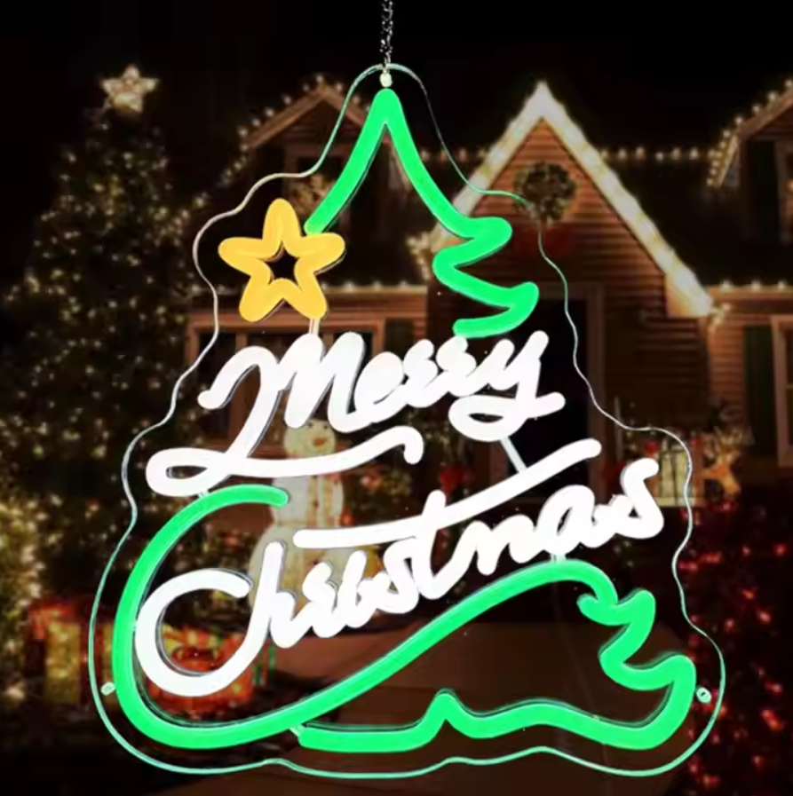 Enseigne lumineuse de Noël personnalisée au néon Joyeux Noël