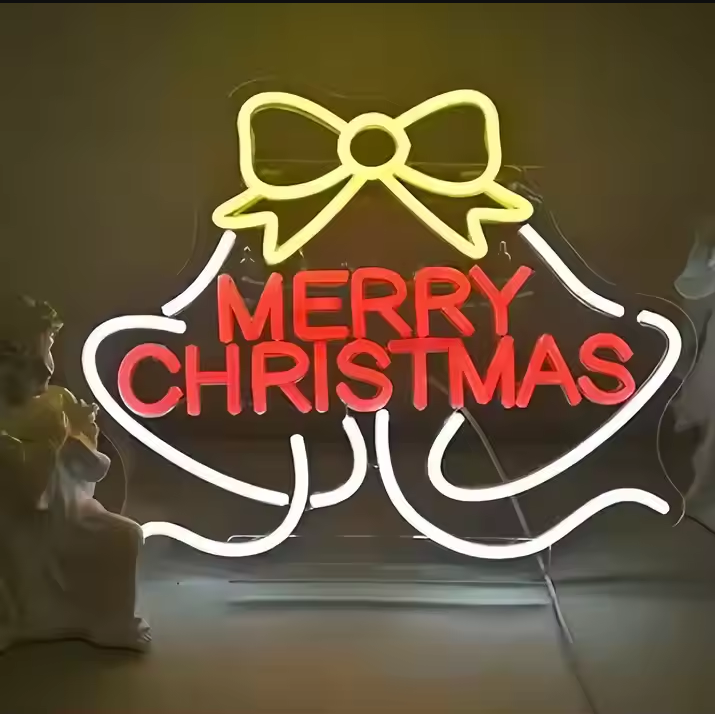 Enseigne lumineuse de Noël personnalisée au néon Joyeux Noël