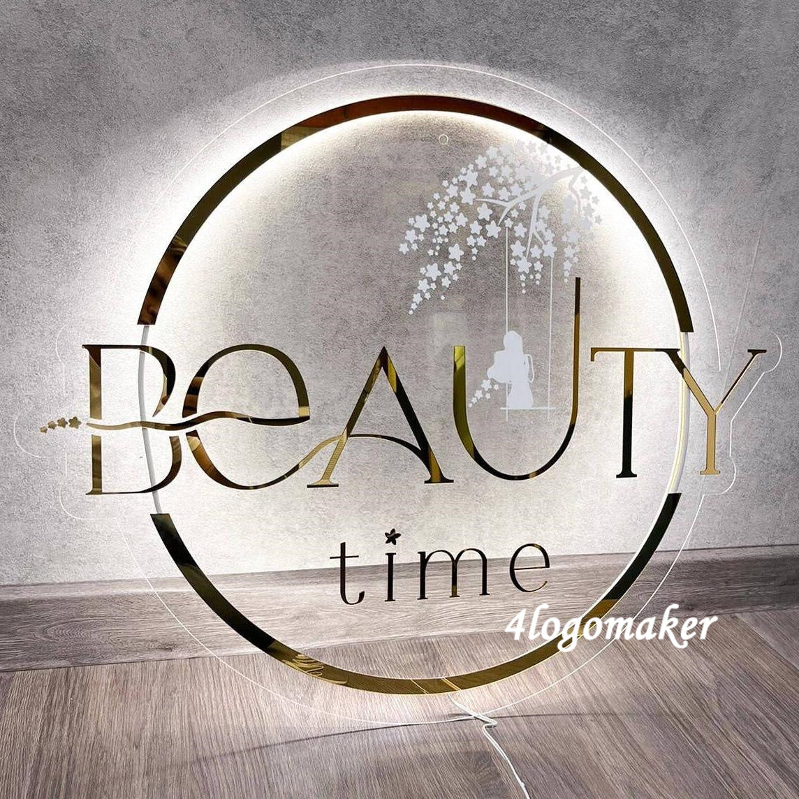 Neon Custom Logo | Custom Backlit Sign | Acrylic Business Sign | Backlit LED Sign | 3D LED Logo | Spa & Beauty Salon Sign | Neon Logo Sign