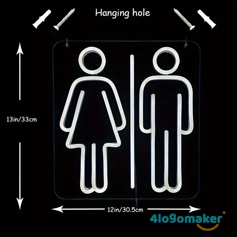 Custom Toilet Restroom LED Neon WC Sign