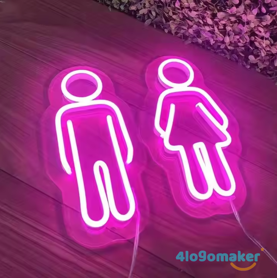 Custom Toilet Restroom LED Neon WC Sign