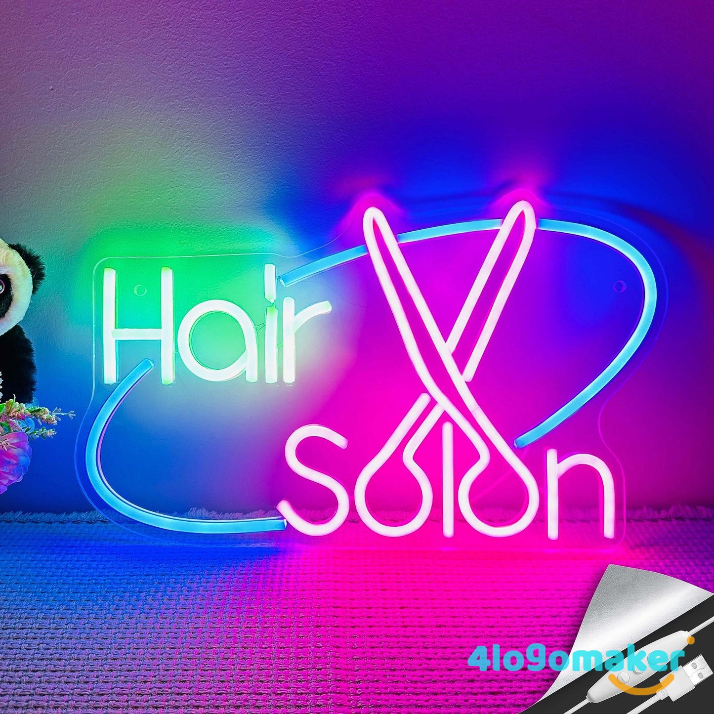 Enseignes LED au néon pour salon de coiffure, salon de beauté, cils et sourcils