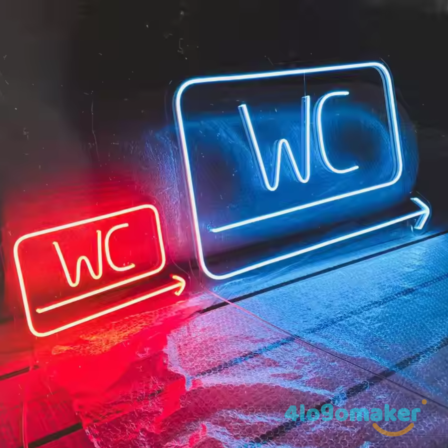 Custom Toilet Restroom LED Neon WC Sign