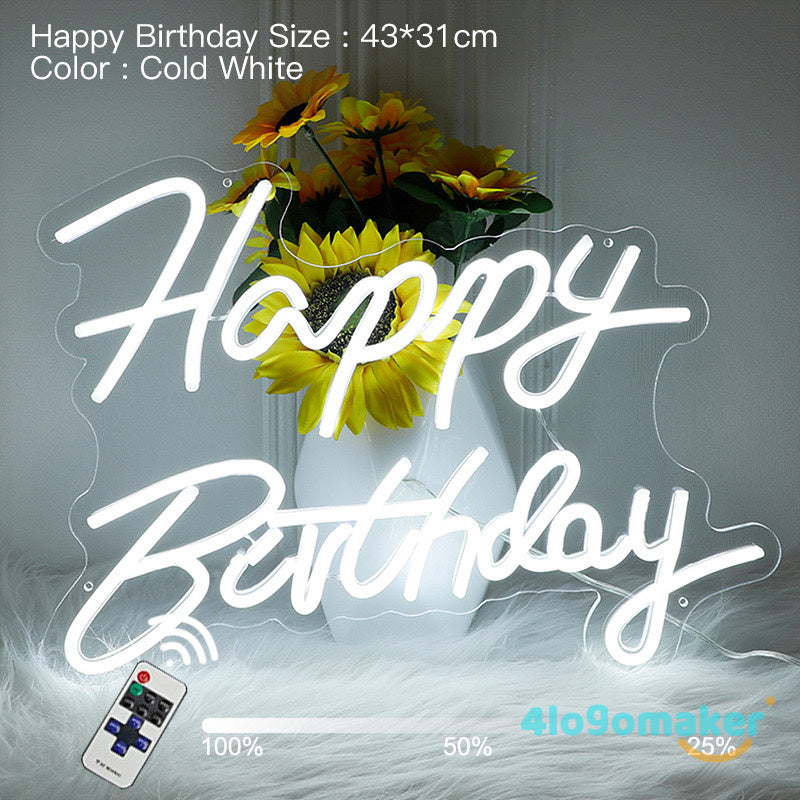 Enseigne lumineuse LED au néon d'anniversaire personnalisée