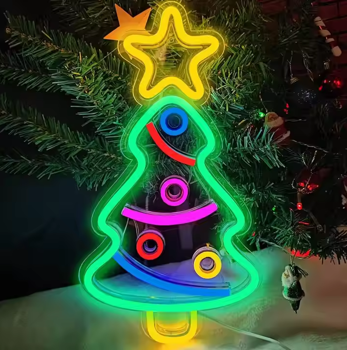 Enseigne lumineuse de Noël personnalisée au néon Joyeux Noël