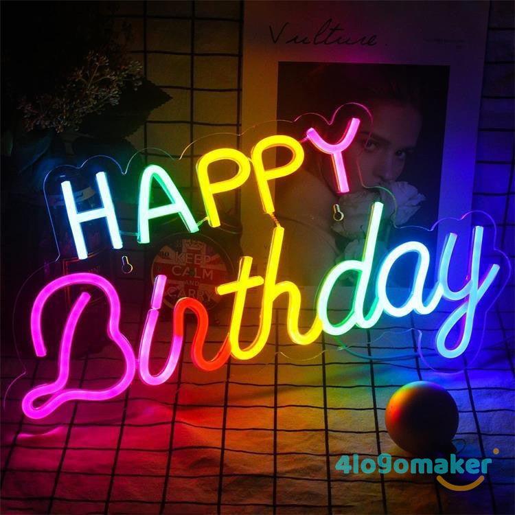 Enseigne lumineuse LED au néon d'anniversaire personnalisée