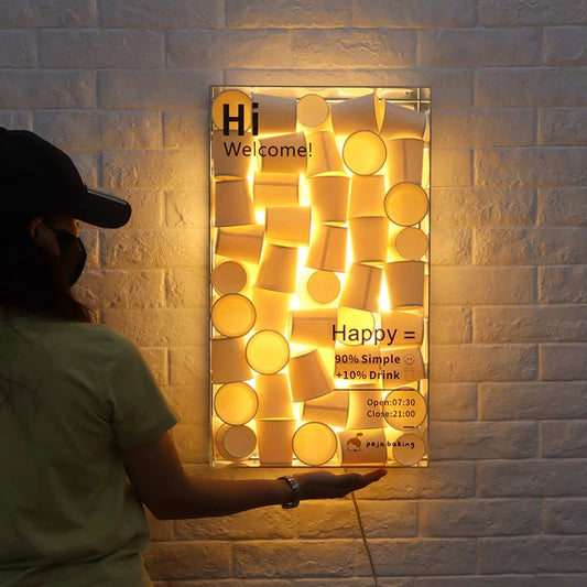 Panneau lumineux acrylique coloré personnalisé