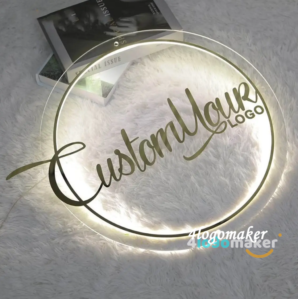 Acrylic Logo Sign, Custom Backlit Sign, Acrylic Office Sign, Wall Decor, Salon Logo Sign, LED Wall Art,Wall Studio Sign,Custom LED Logo Sign