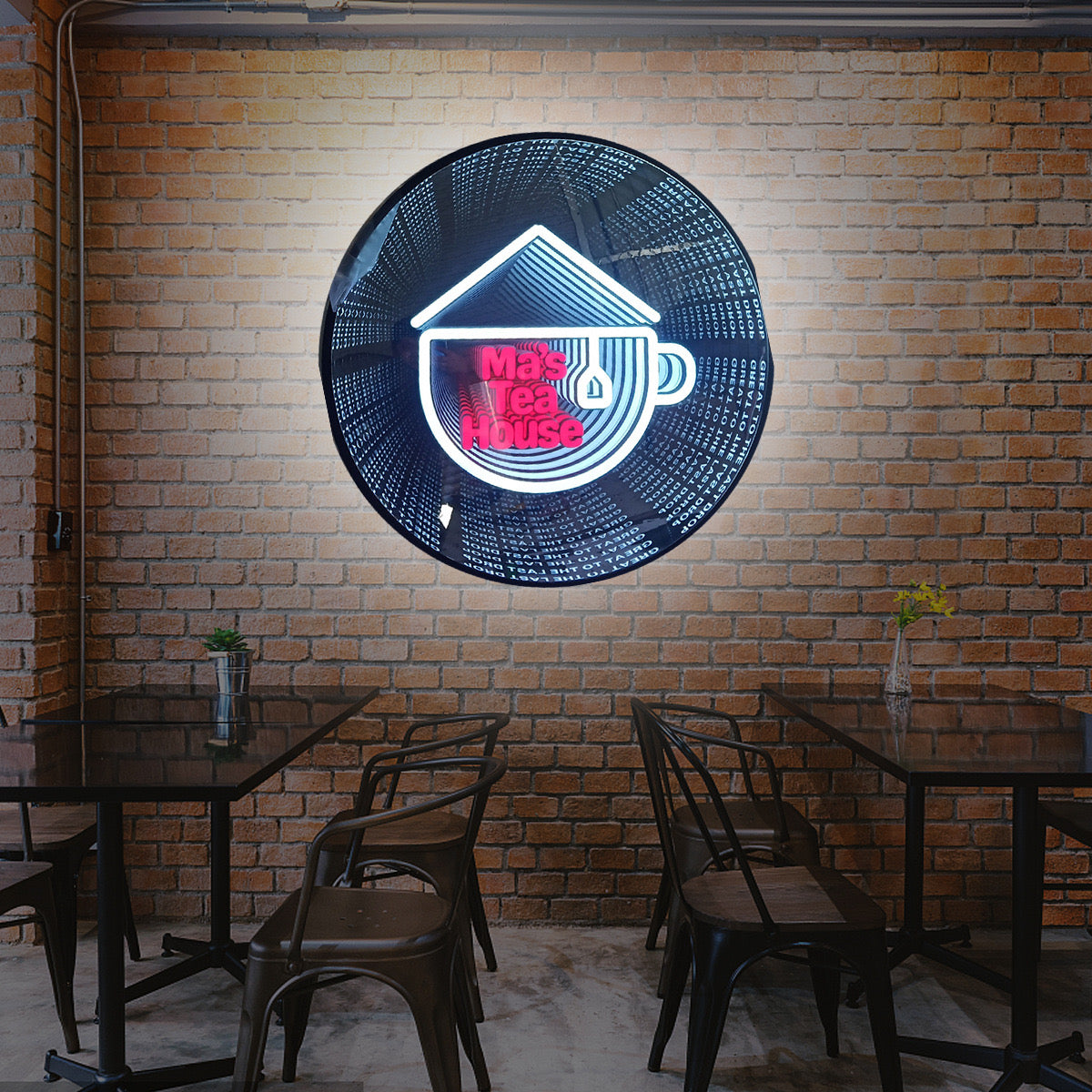 Miroir mural personnalisé avec enseigne néon RGB Infinity
