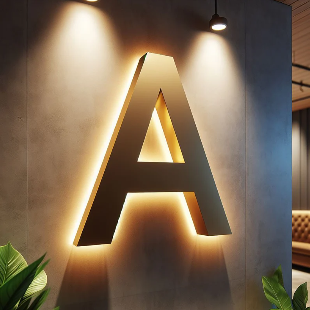 Custom 3D Metal Signage, Salon Logo Sign, Backlit Business Signs, Illuminated Letter Sign, Outdoor Light Sign, Lasercut Signboard, LED Signs