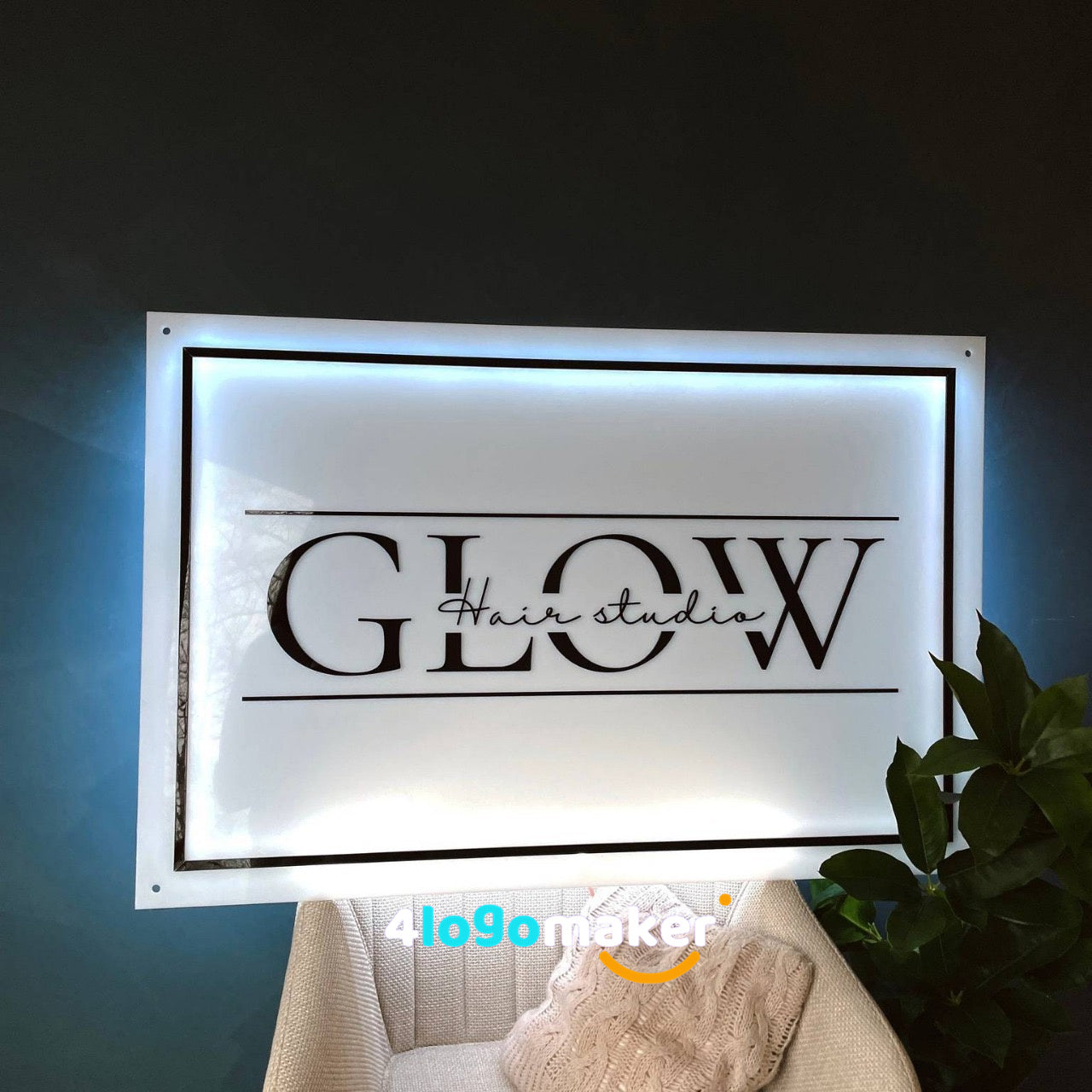 Custom Acrylic Backlit Gold Metal Neon Sign Light