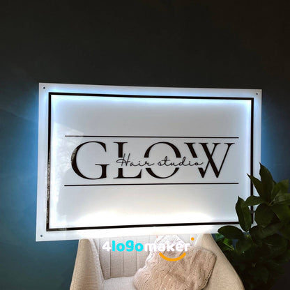 Custom Acrylic Backlit Gold Metal Neon Sign Light