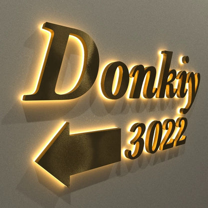 Custom 3D Signs Stainless Steel Metal Sign Backlit Sign Storefront Signage For Company Business,Office,Brand Logo,Shop Front Signage Ideas 3D Sign Led Signs Laser Sign Illuminated Signage 4logomaker